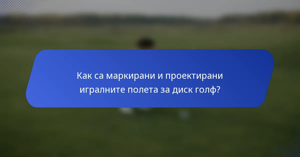 Как са маркирани и проектирани игралните полета за диск голф?