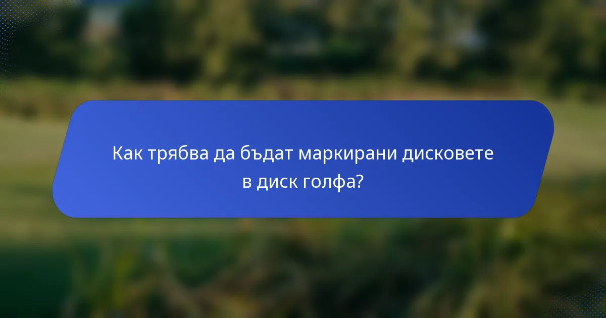Как трябва да бъдат маркирани дисковете в диск голфа?