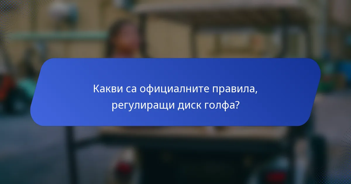 Какви са официалните правила, регулиращи диск голфа?