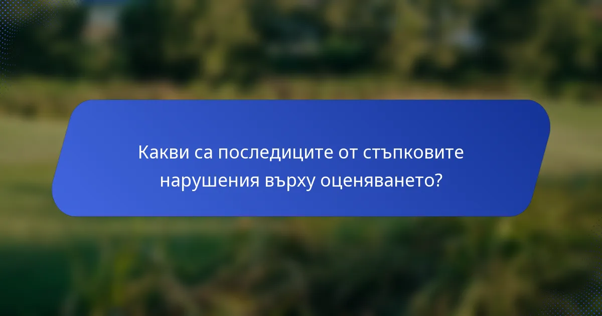Какви са последиците от стъпковите нарушения върху оценяването?