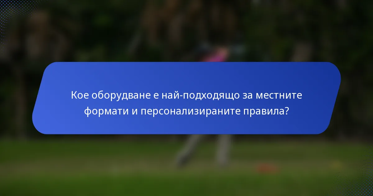 Кое оборудване е най-подходящо за местните формати и персонализираните правила?